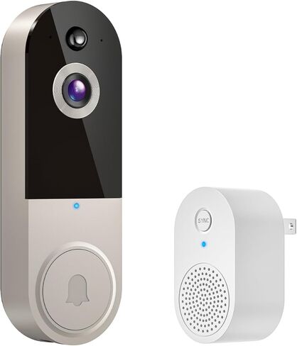 Wireless Video Doorbell Camera, AI Human Detection, 2-Way Talk, Night Vision, Cloud Storage, 2.4G WiFi, Battery Powered, Indoor Outdoor Surveillance (Linen - No Chime Included) in Saudi Arabia