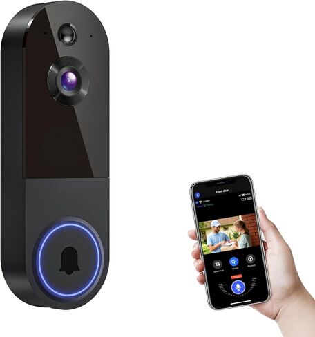 Wireless Video Doorbell Camera, AI Human Detection, 2-Way Talk, Night Vision, Cloud Storage, 2.4G WiFi, Battery Powered, Indoor Outdoor Surveillance (Linen - No Chime Included) in Saudi Arabia