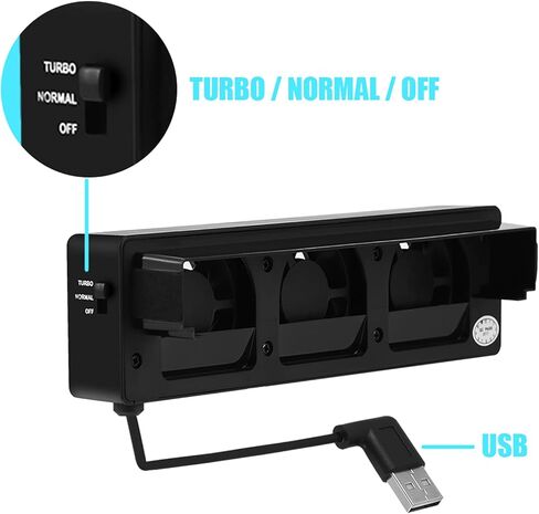مروحة تبريد USB، 3 مراوح حامل قاعدة تبريد لوحدة التحكم مع تصميم مضغوط قابل للتعديل in Kuwait
