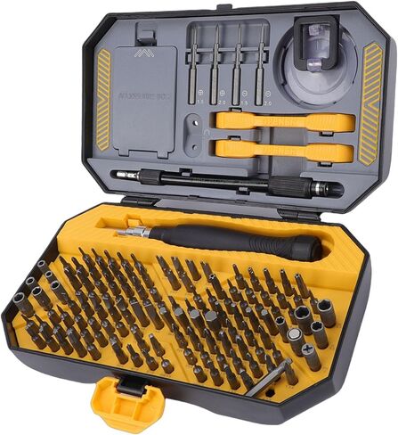 YWBL-WH Accurate Mini Screw Driver Kit, 116Pcs CR V Steel Bits 4Pcs S2 Steel Screw Drivers with Magnetizer Demagnetizer Tool, for Laptop Computer Phone Watch Console Repair in Kuwait