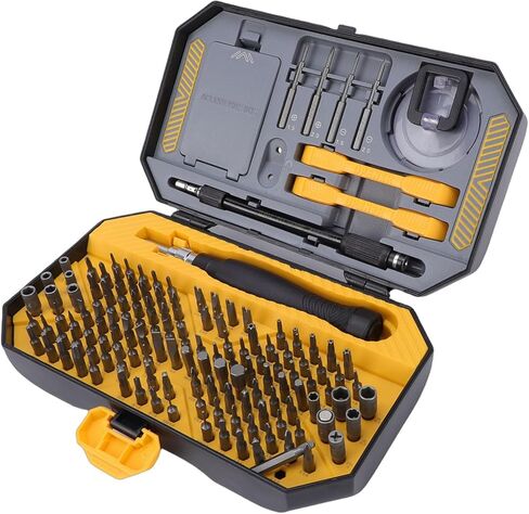 YWBL-WH Accurate Mini Screw Driver Kit, 116Pcs CR V Steel Bits 4Pcs S2 Steel Screw Drivers with Magnetizer Demagnetizer Tool, for Laptop Computer Phone Watch Console Repair in Kuwait