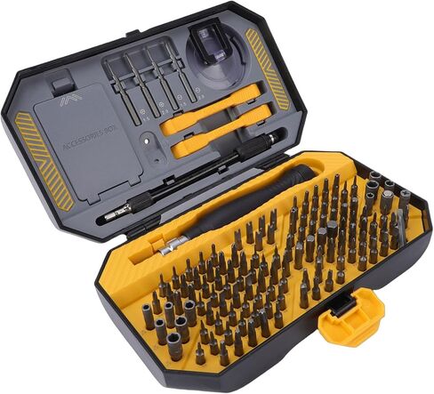 YWBL-WH Accurate Mini Screw Driver Kit, 116Pcs CR V Steel Bits 4Pcs S2 Steel Screw Drivers with Magnetizer Demagnetizer Tool, for Laptop Computer Phone Watch Console Repair in Kuwait