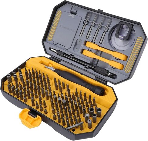 YWBL-WH Accurate Mini Screw Driver Kit, 116Pcs CR V Steel Bits 4Pcs S2 Steel Screw Drivers with Magnetizer Demagnetizer Tool, for Laptop Computer Phone Watch Console Repair in Kuwait