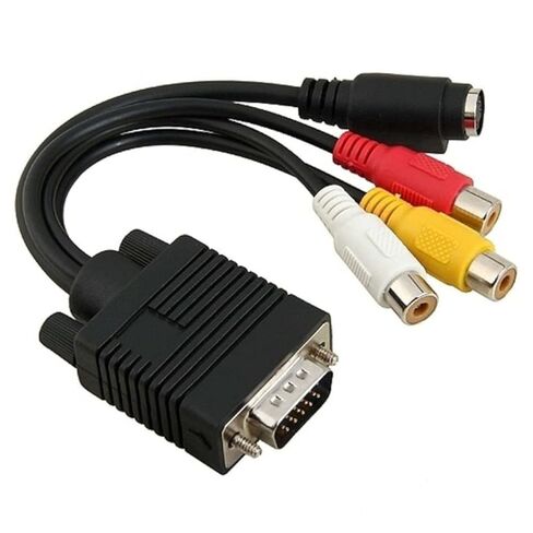 Housoutil Vga لتحويل كابل S-Video Mini Connector متوافق مع أجهزة الكمبيوتر المحمولة وأجهزة الكمبيوتر المحمولة in Kuwait