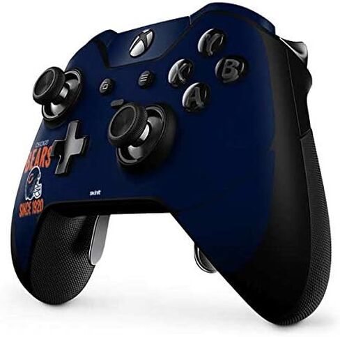 ملصق Skinit المخصص للألعاب متوافق مع وحدة تحكم Xbox One Elite - تصميم خوذة Chicago Bears المرخص رسميًا من الدوري الوطني لكرة القدم الأمريكية in Kuwait