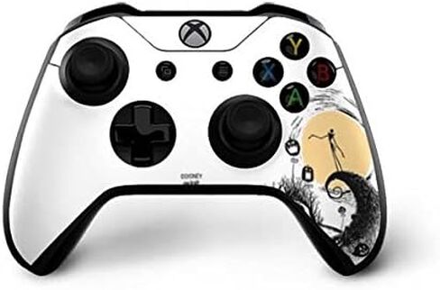 ملصق Skinit المخصص للألعاب متوافق مع وحدة تحكم Xbox One X - تصميم Disney Jack Skellington Pumpkin King المرخص رسميًا in Kuwait