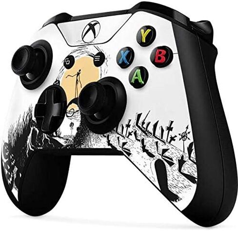 ملصق Skinit المخصص للألعاب متوافق مع وحدة تحكم Xbox One X - تصميم Disney Jack Skellington Pumpkin King المرخص رسميًا in Kuwait