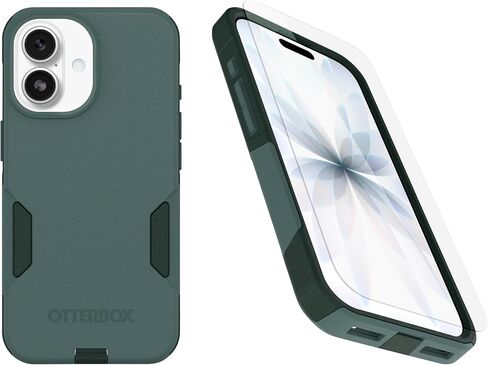 حزمة OtterBox iPhone 17 (فقط): حافظة MagSafe وواقي الشاشة من سلسلة Commuter - أسود - مغناطيس مدمج - رفيع وواقي - مع حماية للمنافذ - عبوة غير مخصصة للبيع بالتجزئة in Kuwait