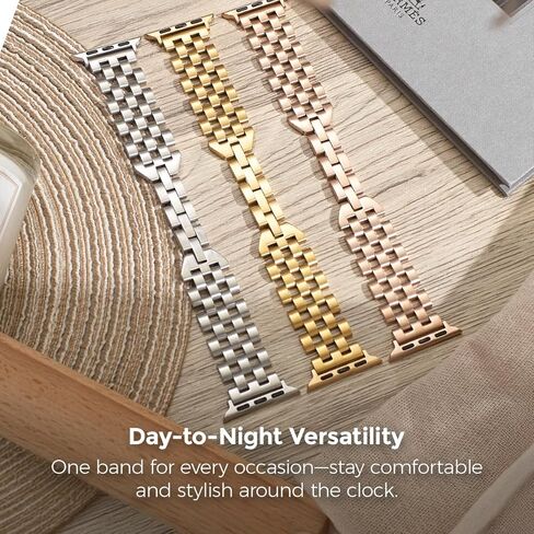 حزام My Pretty - حزام متوافق مع سوار ساعة Apple، حزام بديل من الفولاذ المقاوم للصدأ لساعة iWatch - سهل تغيير الحجم، لا حاجة لأي أداة، يناسب معظم المعصم - متوافق مع السلسلة 1-11، SE وUltra in Kuwait