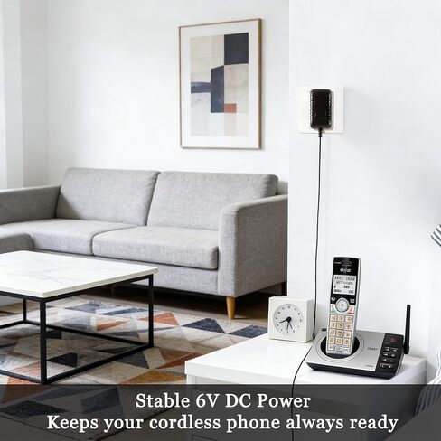 DC 6V Power Adapter Charger for AT&T Vtech S0051V0600040 SIL LS6115 CL80101 S005IU0600060Cordless Phone Base Units, 5FT Cable (Not AC6V) in Kuwait