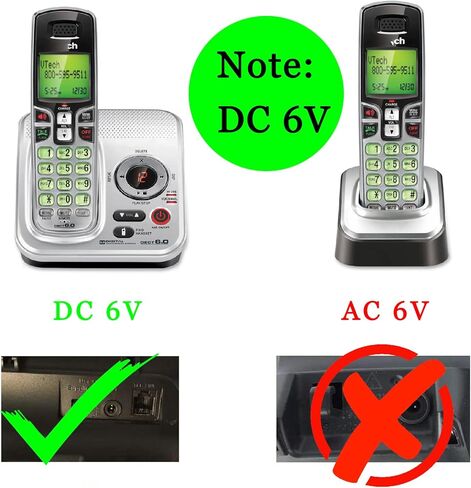 DC 6V Power Adapter Charger for AT&T Vtech S0051V0600040 SIL LS6115 CL80101 S005IU0600060Cordless Phone Base Units, 5FT Cable (Not AC6V) in Kuwait