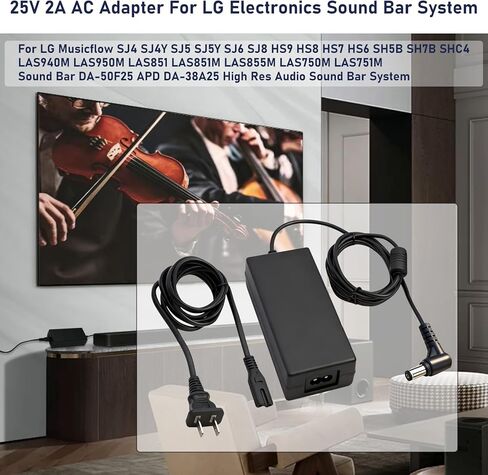 محول طاقة 25V2A لـ LG SN8YG SN7Y SN7R SN6Y SN5Y SLM6Y SLM4R SLM3D SD6 SNC4R GX SLM5Y SP7Y SP8YA Sound Bar LG Musicflow SJ4 SJ4Y SJC8 SJ5 SJ5Y SJ6 SJ8 SJ7 SoundBar سلك إمداد الطاقة شاحن PSU in Saudi Arabia