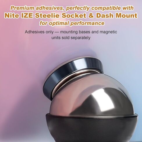 مجموعة استبدال لاصقة عالمية مكونة من 12 قطعة متوافقة مع Nite IZE Steelie - 3 أحجام دائرية (25 مم، 22.5 مم، 18.5 مم) - تتضمن 4 وسادات مغناطيسية لمقبس الهاتف، و4 وسادات لتثبيت لوحة أجهزة القياس، و4 وسادات مأخذ إضافي in Kuwait