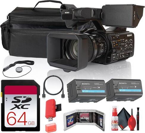 Sony PXW-Z300 Broadcast Shoulder Camcorder, 3-CMOS Professional Video Camera with 17x Zoom Lens + 2×BP-U35 Batteries + 64GB Memory Card + Large Carry Case + Card Reader + More (Renewed) in Saudi Arabia