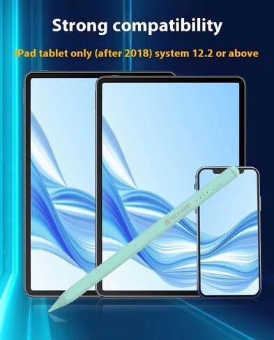 قلم ذكي لجهاز iPad، شحن من النوع C، بطارية 8 ساعات، متوافق مع iPad 2018+ iOS 12.2+، رفض راحة اليد، قلم ستايلس (أحمر) in Kuwait