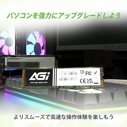 AGI AI828 1TB SSD PCIe NVMe 4.0 M.2 2280 Gen4 x4 مع مبدد حراري، سرعات قراءة تصل إلى 7400 ميجابايت/ثانية للحوسبة المتطورة والألعاب. يعمل مع PS5، محرك الأقراص الصلبة الداخلي - AGI1T0G44AI828 in Kuwait