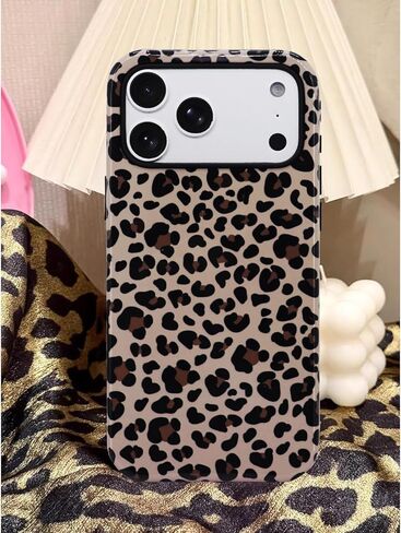 J.west Compatible with iPhone 17 Pro Max Case 6.9 inch with 2 Pack Tempered Glass Screen Protectors Cute Animal Leopard Hybrid Cover for Girls Women Aesthetic Protective Phone Cases Cheetah in Saudi Arabia