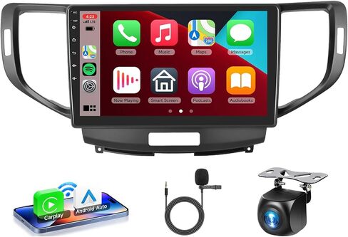[8 CORE 4G+64G] راديو سيارة لـ Acura TSX 2009-2014 / Honda Spirior 2009-2013/ Honda Accord 2008-2012 مع Carplay اللاسلكي/Android Auto، شاشة لمس 9 بوصة مع GPS، SWC، DSP+كاميرا احتياطية in Kuwait