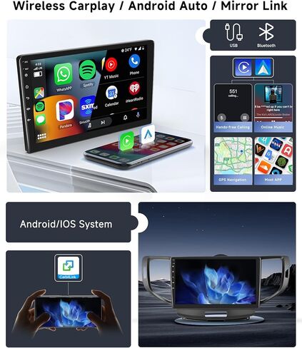 [8 CORE 4G+64G] راديو سيارة لـ Acura TSX 2009-2014 / Honda Spirior 2009-2013/ Honda Accord 2008-2012 مع Carplay اللاسلكي/Android Auto، شاشة لمس 9 بوصة مع GPS، SWC، DSP+كاميرا احتياطية in Kuwait