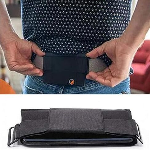 Black Small Waist Phone Bag, Secure Adjustable Waist Pouch with Multi-Pocket for Phone, Keys & Essentials - Ideal for Running, Travel & Daily Use in Saudi Arabia