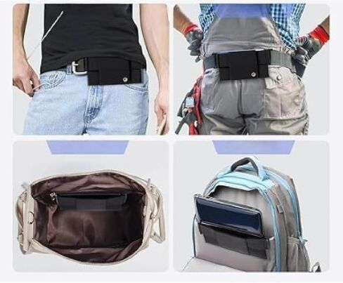 Black Small Waist Phone Bag, Secure Adjustable Waist Pouch with Multi-Pocket for Phone, Keys & Essentials - Ideal for Running, Travel & Daily Use in Saudi Arabia