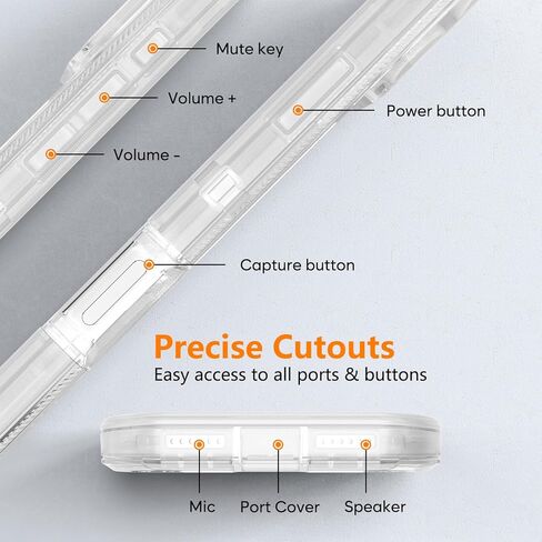 متوافق مع حافظة iPhone 17 Pro Max مع واقي شاشة، مقاوم للصدمات، متوافق مع MagSafe، حماية من السقوط بثلاث طبقات، غطاء هاتف مغناطيسي عالي التحمل، 6.9 بوصة، شفاف كريستالي in Kuwait