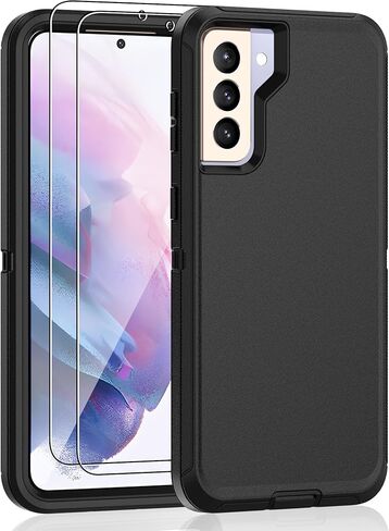 for Samsung Galaxy S10e Case, 3-Layer Full Body Heavy Duty Rugged Bumper Cover, Shockproof Drop Proof Protection Case for Samsung Galaxy S10e, Black in Saudi Arabia