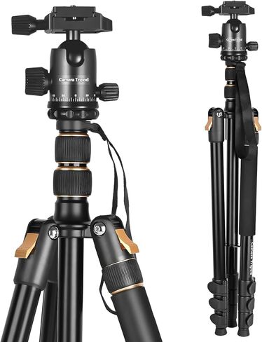 76.38" Camera Tripod with Safety Quick Release, Professional Travel Tripod Stand for DSLR Mirrorless Camera & Phone, Tripod for Photography Video Recording Live Streaming in Saudi Arabia
