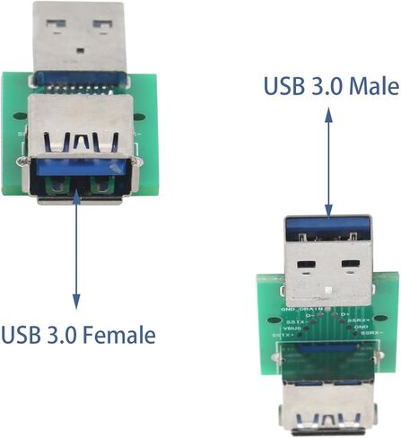 2PCS USB 3.0 Male to Female Adapter Board,High-Speed USB 3.0 Data Converter PCB,Testing Board for PC Motherboard, Hard Drive, Printer in Saudi Arabia