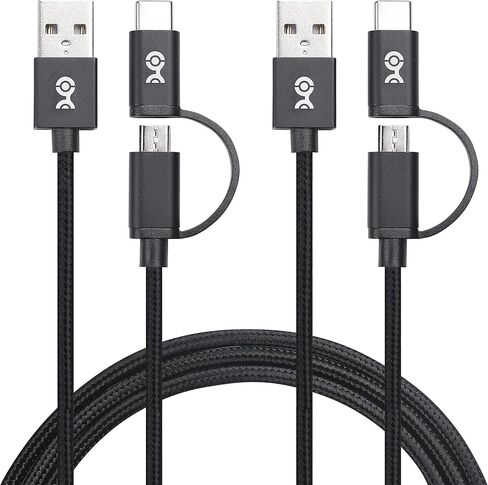Cable Matters 2-Pack 2-in-1 USB-C Cable (USB Type-C) مع محول USBCto Micro USB مربوط بطول 3.3 قدم لهاتف Samsung Galaxy S9 وS8 وNote 8 والمزيد in Saudi Arabia