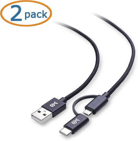Cable Matters 2-Pack 2-in-1 USB-C Cable (USB Type-C) مع محول USBCto Micro USB مربوط بطول 3.3 قدم لهاتف Samsung Galaxy S9 وS8 وNote 8 والمزيد in Saudi Arabia