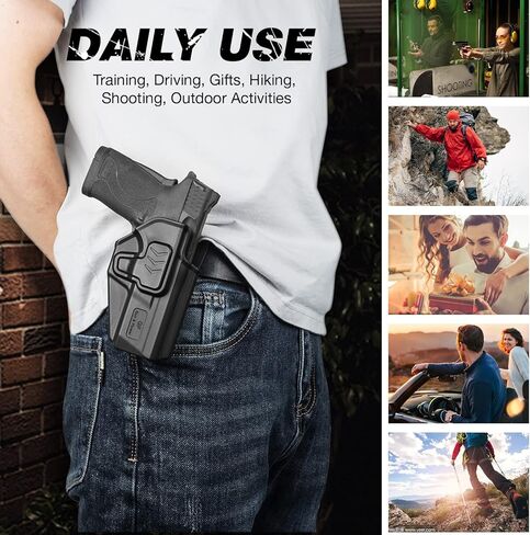 OWB Holster for M&P Shield 9mm Equalizer & EZ & 380 EZ, Red Dot Compatible, Index Finger Release, 360 Adjustable Paddle/Belt Clip – Right Handed Fit for Smith & Wesson M&P Shield Equalizer & EZ Series in Saudi Arabia