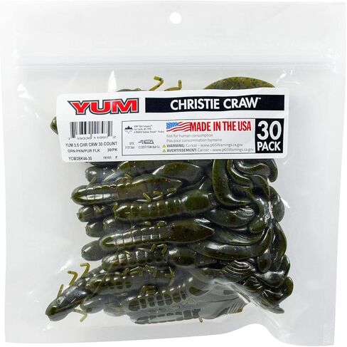 YUM Christie Craw - حزمة كبيرة من طعم جراد البحر البلاستيكي الناعم مقاس 3.5 بوصة لصيد الأسماك - طعم مخالب السباحة شديدة الحركة للتقليب والنصب والرقص (عبوة متعددة) in Saudi Arabia