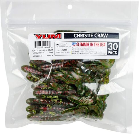 YUM Christie Craw - حزمة كبيرة من طعم جراد البحر البلاستيكي الناعم مقاس 3.5 بوصة لصيد الأسماك - طعم مخالب السباحة شديدة الحركة للتقليب والنصب والرقص (عبوة متعددة) in Saudi Arabia