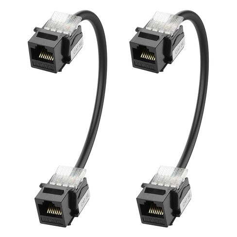 RJ45 CAT 5E Keystone Coupler Ethernet Network Cable 8P8C Female to Female Jack Insert Inline Modular Connector Adapter Cord for Wall Plates Network Ethernet Cable -20CM/7.8IN 2 PCS in Saudi Arabia