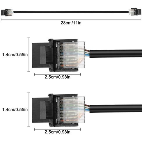 RJ45 CAT 5E Keystone Coupler Ethernet Network Cable 8P8C Female to Female Jack Insert Inline Modular Connector Adapter Cord for Wall Plates Network Ethernet Cable -20CM/7.8IN 2 PCS in Saudi Arabia