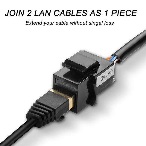RJ45 CAT 5E Keystone Coupler Ethernet Network Cable 8P8C Female to Female Jack Insert Inline Modular Connector Adapter Cord for Wall Plates Network Ethernet Cable -20CM/7.8IN 2 PCS in Saudi Arabia