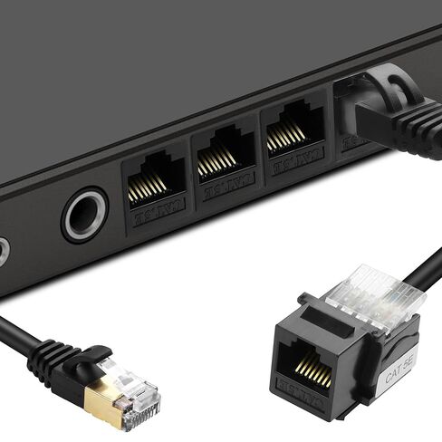 RJ45 CAT 5E Keystone Coupler Ethernet Network Cable 8P8C Female to Female Jack Insert Inline Modular Connector Adapter Cord for Wall Plates Network Ethernet Cable -20CM/7.8IN 2 PCS in Saudi Arabia
