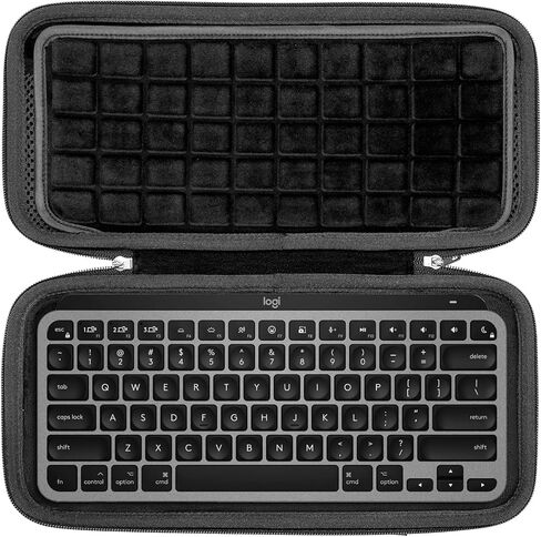 RAIACE Hard Storage Case Compatible with Logitech MX Keys Mini Advanced Illuminated Keyboard. (Case Only, Not Include The Device)- Black(Black Lining) in Saudi Arabia