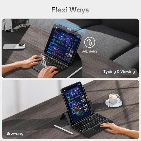 حافظة لوحة المفاتيح ProCase لجهاز iPad Pro 13 بوصة 2025 M5 / 2024 M4، غطاء حماية مغناطيسي قابل للفصل مع لوحة اللمس وحامل أقلام لجهاز iPad Pro 13 بوصة - أسود in Kuwait