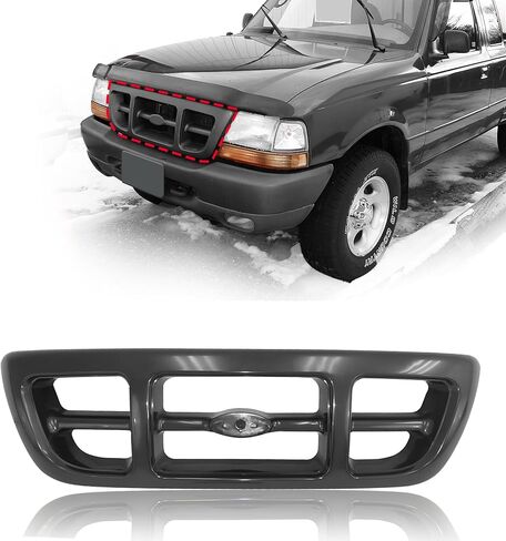 مجموعة شواية شبكية أمامية سوداء من CarPartsDepot متوافقة مع 2004-2005 Ford Ranger Pickup FO1200460 4L5Z8200DAF in Saudi Arabia