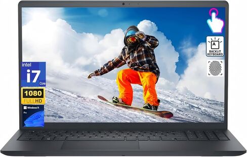 كمبيوتر محمول Dell DC15250 شاشة لمس FHD مقاس 15.6 بوصة للأعمال والطلاب، الجيل الثالث عشر Intel 10-Core i7-1355U (حتى 5.0 جيجاهرتز)، ذاكرة الوصول العشوائي 32 جيجابايت، 1 تيرابايت SSD، لوحة مفاتيح بإضاءة خلفية، قارئ بصمات الأصابع، Wi-Fi 6، Windows 11 Pro in Kuwait