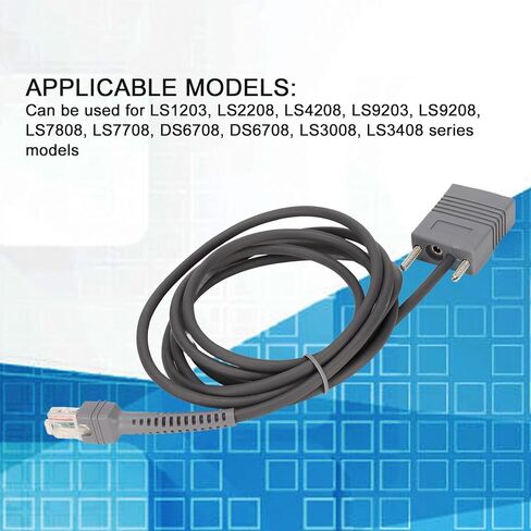 كابل تسلسلي RS232، كابل ماسح الباركود PVC RJ45 مع واجهة RS232 القياسية، لطراز سلسلة الرمز LS1203 LS2208 LS4208 LS9203 LS9208 LS7808 LS7708 DS6708 LS3008 in Kuwait