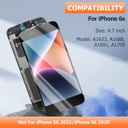 استبدال شاشة iPhone 6S الأصلية مع زر الصفحة الرئيسية لشاشة iPhone 6S LCD A1633، A1688، A1700 أجزاء إصلاح مجموعة محول الأرقام لشاشة اللمس in Kuwait