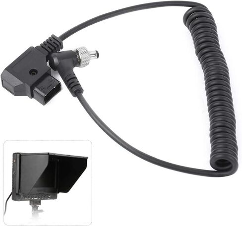 DTAP to DC Port Power Supply Cable, DC Monitor Supply Cable, Plastic Black Spring Power Wire 40-80cm Length with Lock Fixed More Stable for BMCC BMPC ATOMOS Monitor in Saudi Arabia