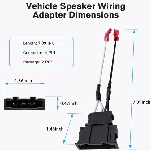 Speaker Wire Adapter Compatible with VW Volkswagen Beetle Jetta Golf Passat GLI GTI 99-19,72-6601 Car Door Speaker Wiring Harness Cable Connector Plug in Saudi Arabia