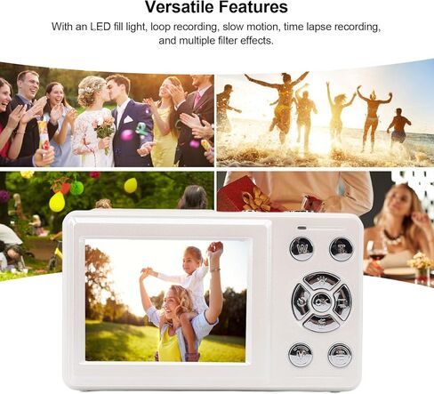كاميرا رقمية، كاميرا رقمية بدقة 4K بدقة 64 ميجابكسل، تسجيل حلقة التركيز التلقائي بتكبير 18X، محمولة صغيرة الحجم للأطفال والمراهقين والبالغين (رمادي داكن) in Kuwait