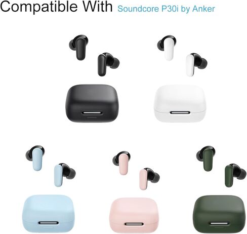حشوات أذن بديلة من الإسفنج متوافقة مع Soundcore P30i من Anker Earbuds، مريحة (3 أزواج، S/M/L، أسود) in Kuwait