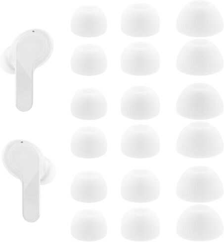 أطراف أذن بديلة لسماعات الأذن JBL Vibe Beam/JBL Vibe Beam 2 / JBL Tune Beam، أطراف وسائد أذن من السيليكون، 9 أزواج (S/M/L) أبيض in Kuwait