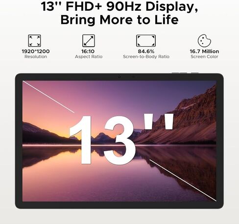 DOOGEE Tab E3 Pro 13 inch Android Tablet,11000mAh Large Battery,Helio G100 Octa Core Android 15 Tablet,32GB+256GB with Gemini AI,90Hz Display Gaming Tablets,13MP+8MP,7.9mm Ultra-Thin Body,Face Unlock in Kuwait